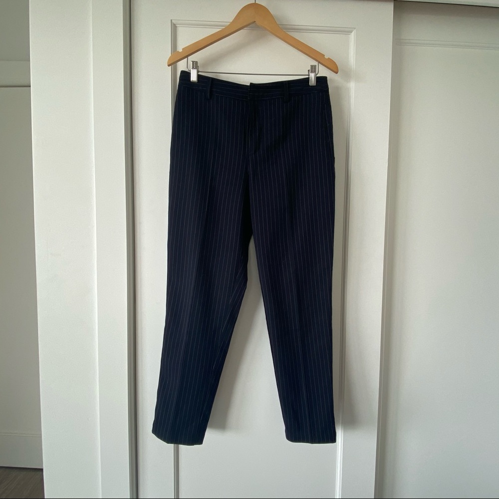 Mango Navy Pinstripe Pants Size 6